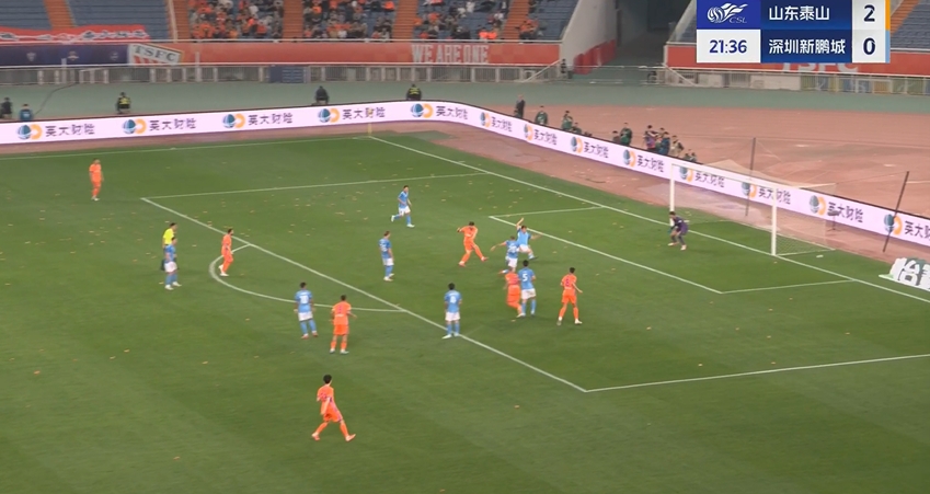 半场-李源一任意球破门三外援传射建功 泰山暂4-0新鹏城
